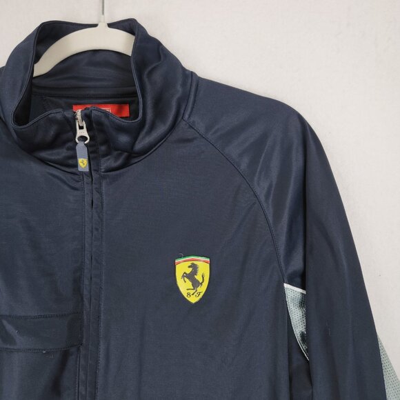 Ferrari Jacket Mens XL Navy Blue Full Zip Master Circle Of Fans Athletic Track - Picture 2 of 14